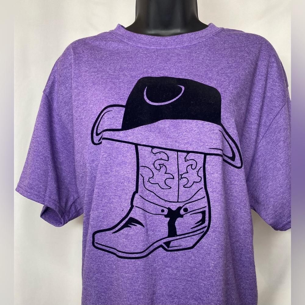 Dani Purple and Black Velvet Cowgirl Up Tee